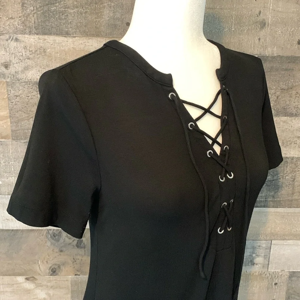 White House Black Market Black Dress With Tie Front Size XS - Picture 5 of 16